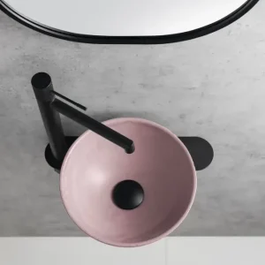 Sapho Minor toilet waskom beton 26cm roze met houder links Op = Op