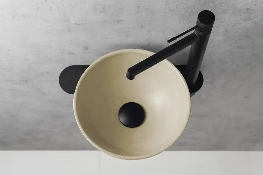 Sapho Minor toilet waskom beton 26cm geel met houder rechts Koop Online