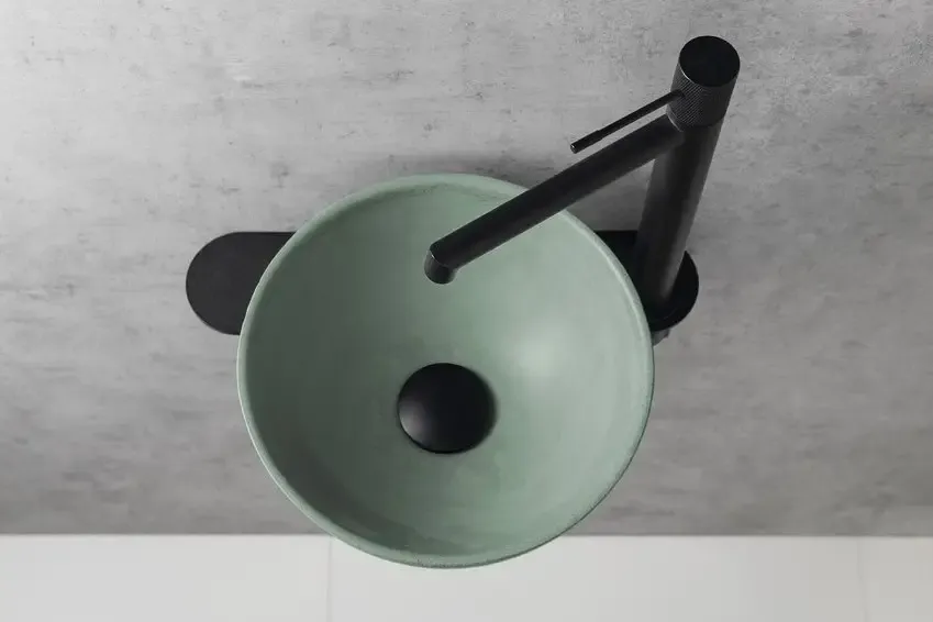 Sapho Minor toilet waskom beton 26cm groen met houder rechts Favoriet