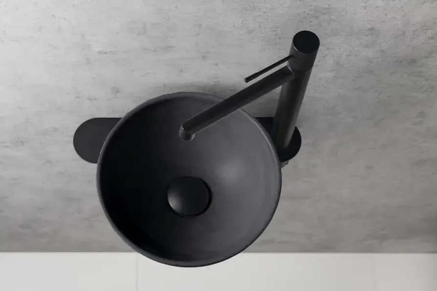 Beperkt Aanbod Sapho Minor toilet waskom beton 26cm antraciet met houder rechts