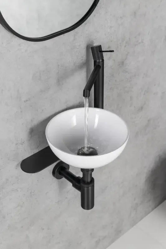 Alleen Vandaag Sapho Minor toilet waskom marmer 26cm wit met houder rechts