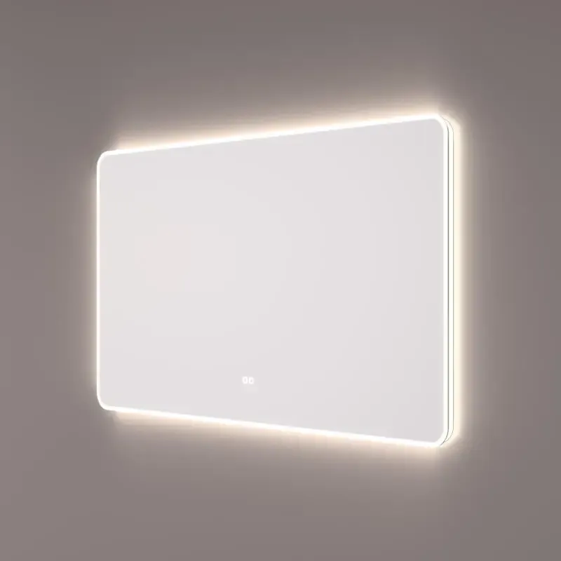 Hipp design 16000 rechthoekige spiegel 120x70cm met LED verlichting en spiegelverwarming Populair