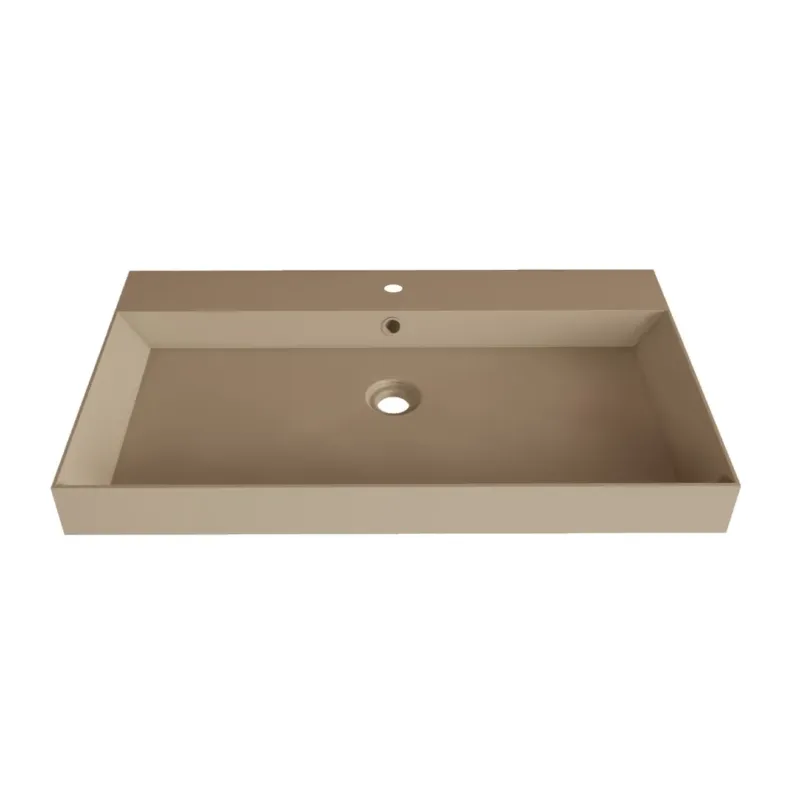 Rechtstreeks Van De Fabrikant SaniGoods Kolo wastafel 80cm met 1 kraangat mat cappuccino