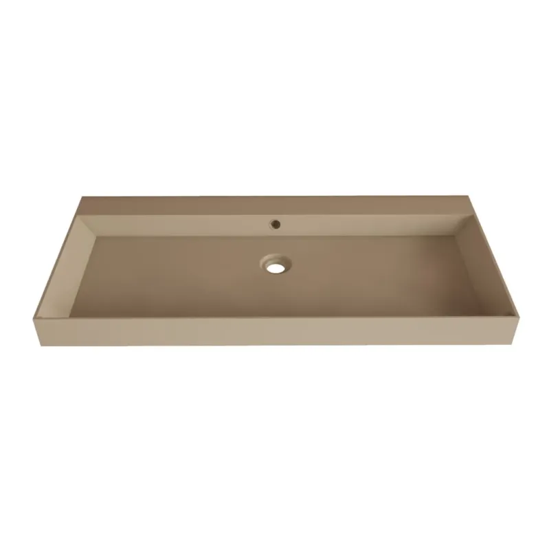 Direct Beschikbaar SaniGoods Kolo wastafel 100cm zonder kraangat mat cappuccino