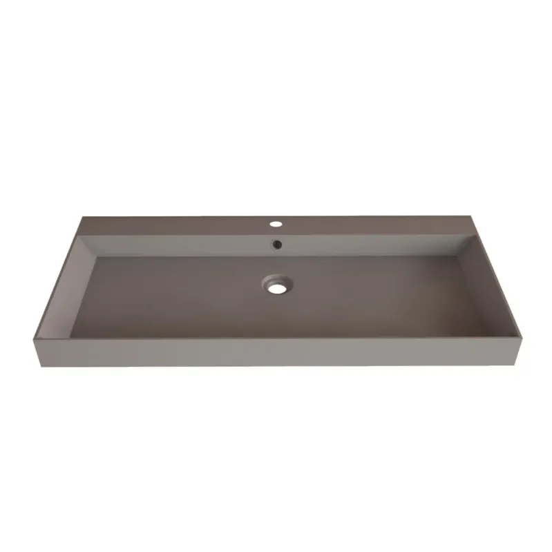 SaniGoods Kolo wastafel 100cm met 1 kraangat mat leigrijs Op = Op