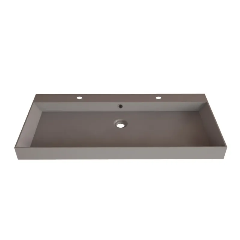 Tijdelijk Beschikbaar SaniGoods Kolo wastafel 100cm met 2 kraangaten mat leigrijs