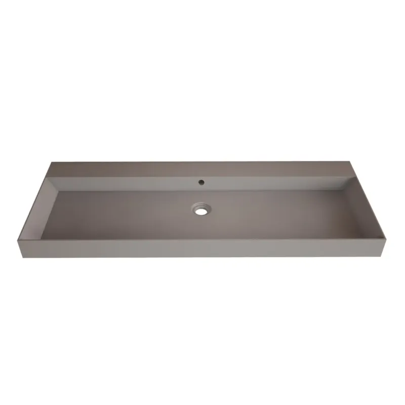 Hoge Kwaliteit SaniGoods Kolo wastafel 140cm zonder kraangat mat leigrijs