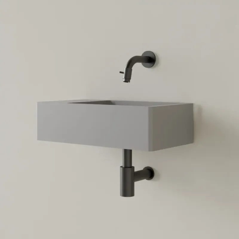 Nu Kopen Sanigoods Luko fontein 40x22cm links zonder kraangat leigrijs