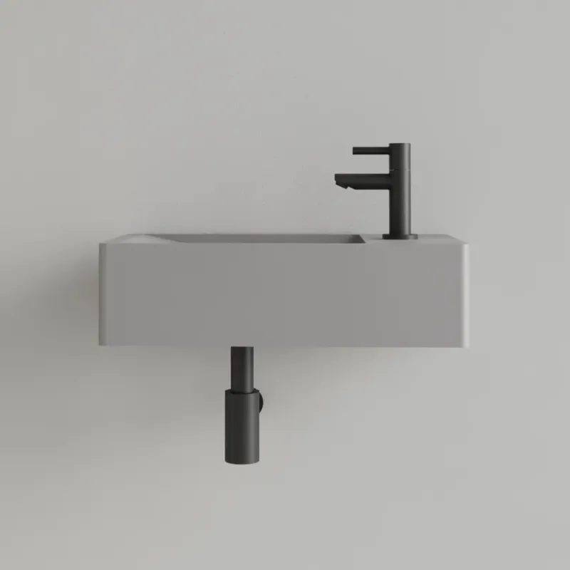 Populair Sanigoods Luko fontein 40x22cm rechts met kraangat leigrijs