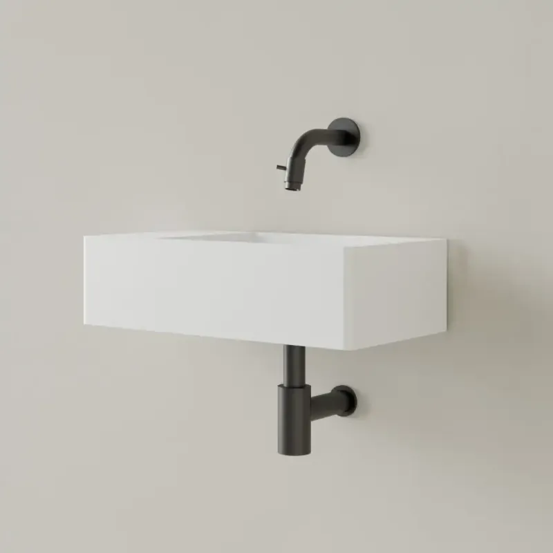 Betaalbaar Sanigoods Luko fontein 40x22cm links zonder kraangat mat wit