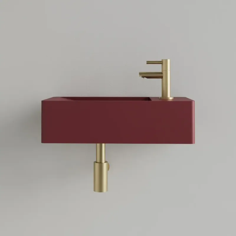 Dagaanbieding Sanigoods Luko fontein 40x22cm rechts met kraangat wijn rood