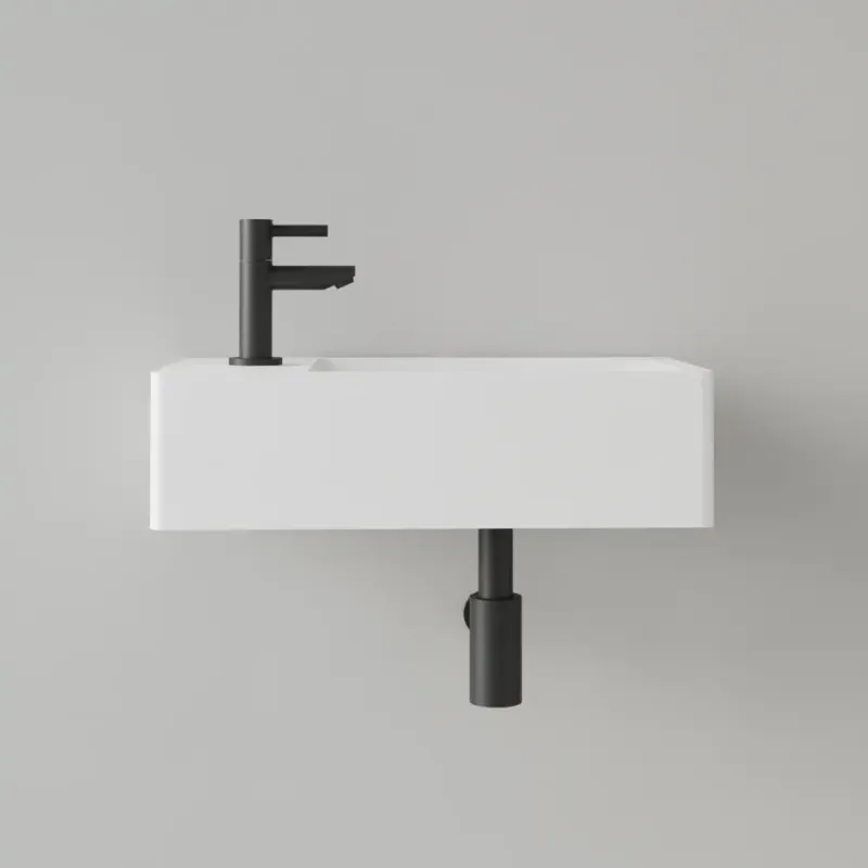 Beperkt Aanbod Sanigoods Luko fontein 40x22cm links met kraangat hoogglans wit