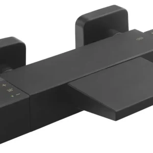 Betaalbaar Sapho Dimy thermostatische waterval badkraan zwart mat