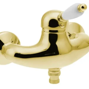 Nieuw Sapho Kirké White wand douchemengkraan goud
