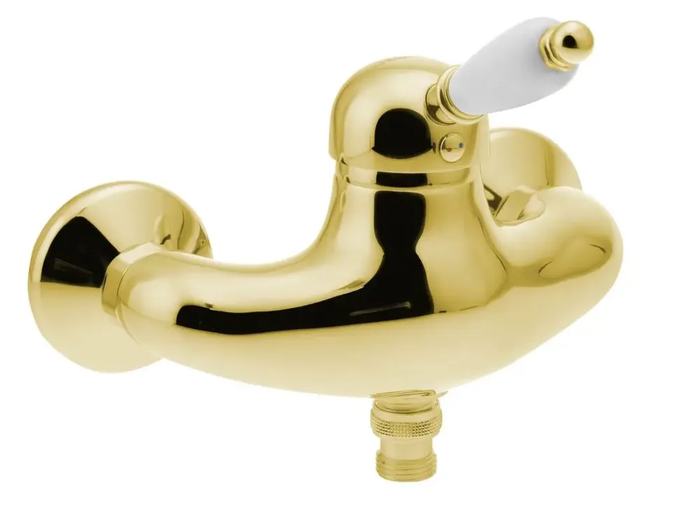 Nieuw Sapho Kirké White wand douchemengkraan goud