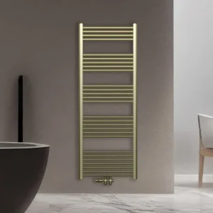 Gecertificeerd Sanigoods Base handdoek radiator 160x60cm 557 watt MO aansluiting geborsteld goud