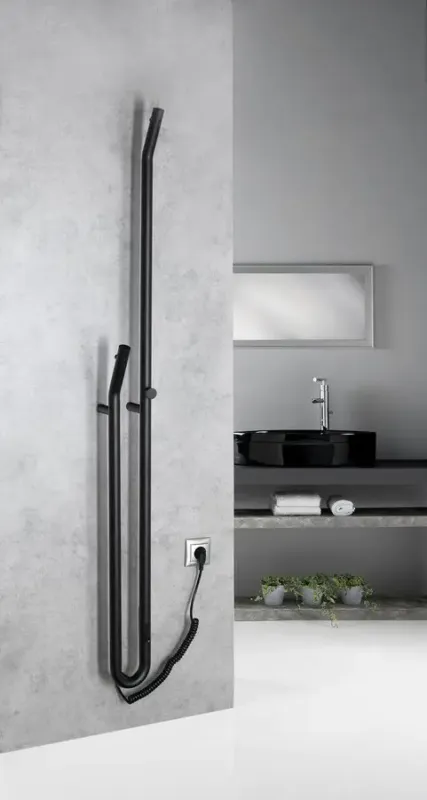 Sapho Duopasso elektrische handdoek radiator 12x170cm zwart mat Nu Kopen