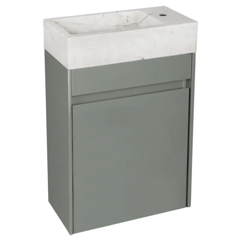 Goedkoop Differnz Hura toiletmeubel groen met marmeren fontein wit