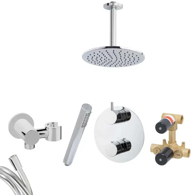 Mueller Round inbouw regendouche rond met 25cm hoofddouche en plafondarm 20cm chroom Betrouwbaar
