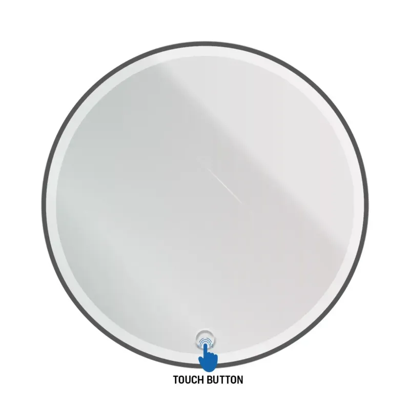 Betrouwbaar Sanigoods Halo ronde spiegel met verlichting 80cm zwart mat