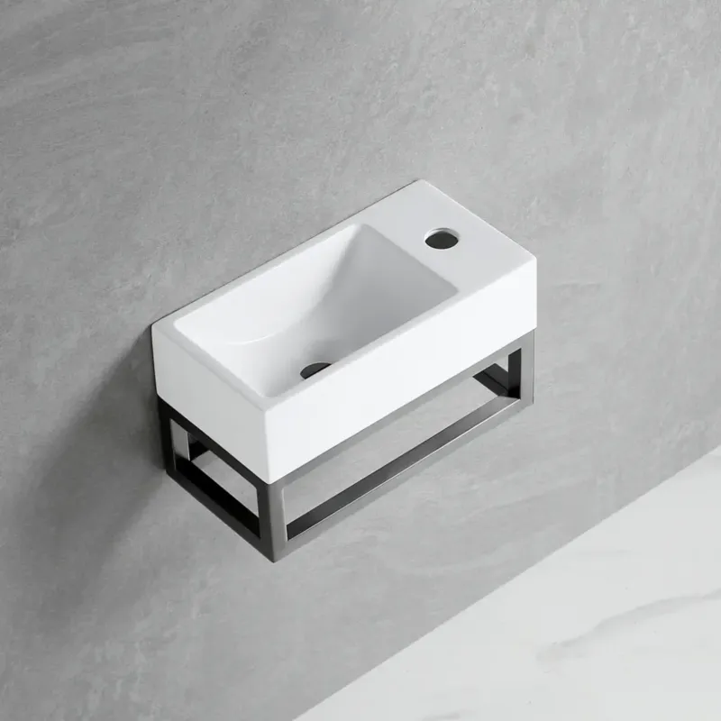 Finale Uitverkoop Best Design R-Line Moya fontein 36cm wit glans met gunmetal frame