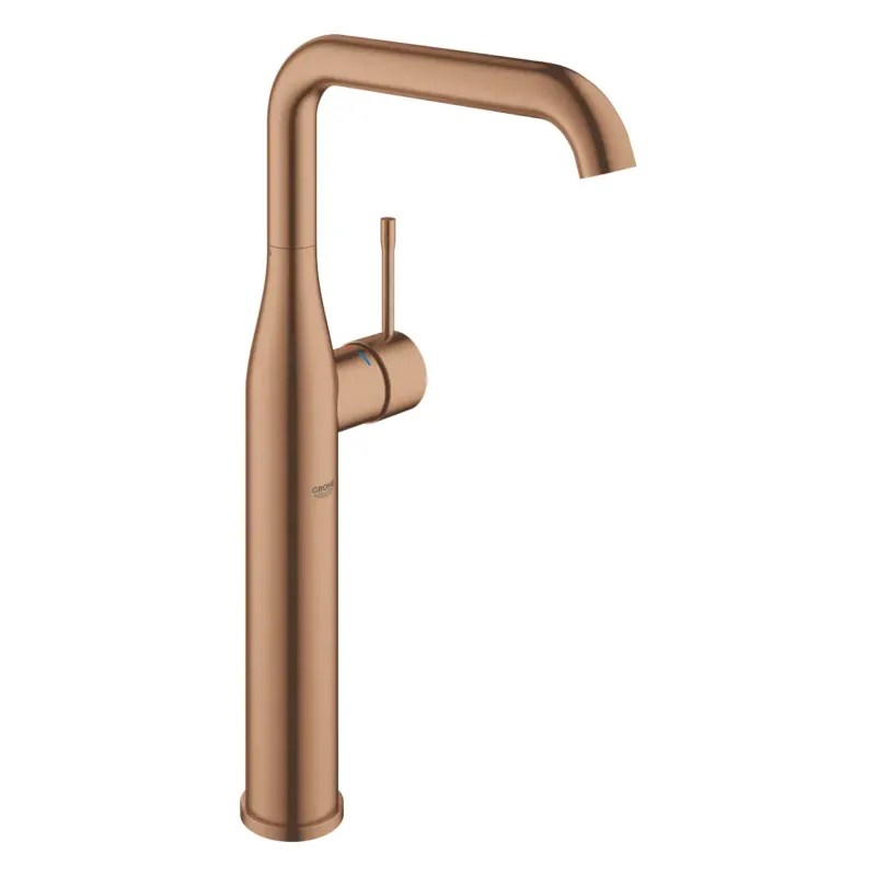 Must-Have Grohe Essence New wastafelkraan XL-size met hoge draaibare uitloop gladde body cartouche brushed warm sunset