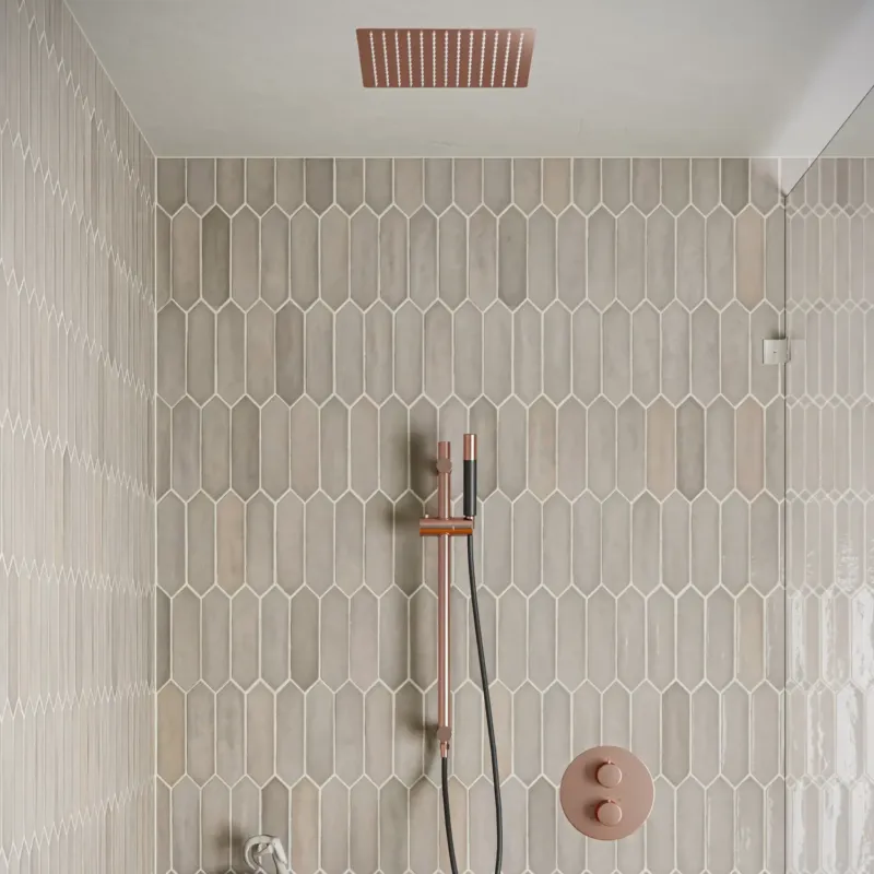 Tijdelijk Beschikbaar Saniclear Cube Pro inbouw regendouche rond met inbouw douchekop 30x30cm, glijstang en staafhanddouche geborsteld koper