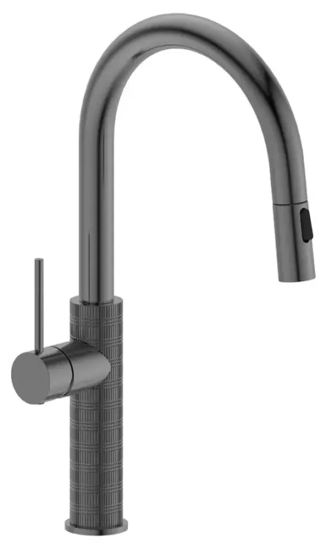 Sapho Flawo hoge keukenkraan met uittrekbare sproeier gunmetal Betaalbaar