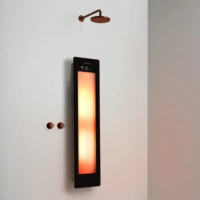 Bestseller Sunshower Round One Medium Black infraroodlamp 33x140x10cm opbouw