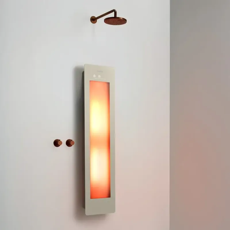Sunshower Round One Medium Sand White infraroodlamp 33x140x10cm opbouw Hoge Kwaliteit