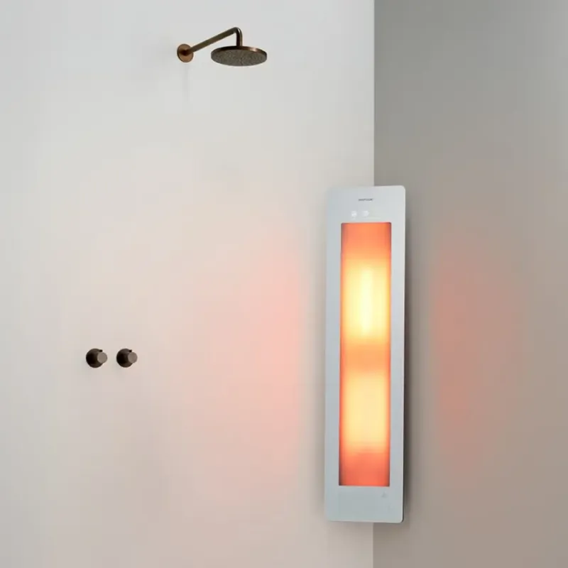 Sunshower Round One Medium White infraroodlamp 33x140x10cm hoekopbouw Shop Nu