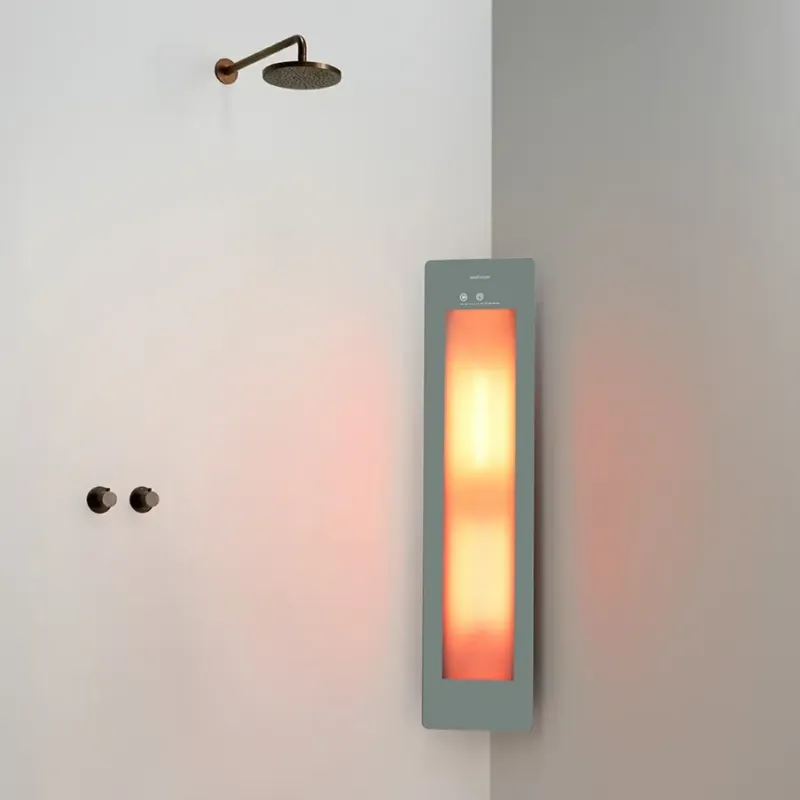 Sunshower Round One Medium Organic Grey infraroodlamp 33x140x10cm hoekopbouw Op = Op