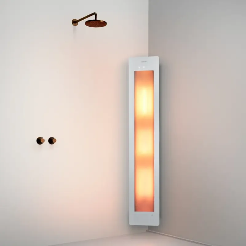 Must-Have Sunshower Round One Large White infraroodlamp 33x185x10cm hoekopbouw
