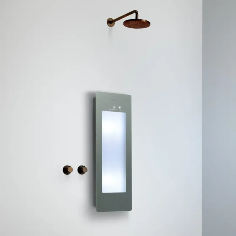 Sunshower Round Plus Small Organic Grey infraroodlamp en UV 33x95x10cm opbouw Shop Nu