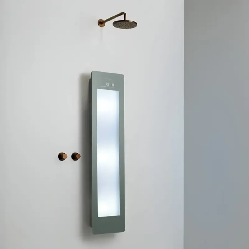 Sunshower Round Plus Medium Organic Grey infraroodlamp en UV 33x140x10cm opbouw Hete Deal