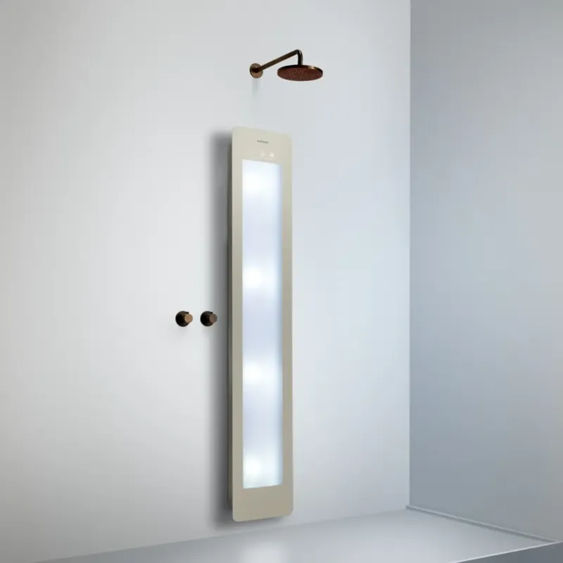 Sunshower Round Plus Large Sand White infraroodlamp en UV 33x185x10cm opbouw Must-Have