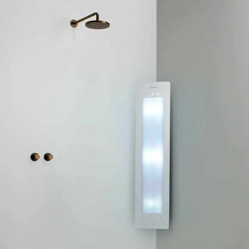 Superprijs Sunshower Round Plus Medium White infraroodlamp en UV 33x140x10cm hoekopbouw