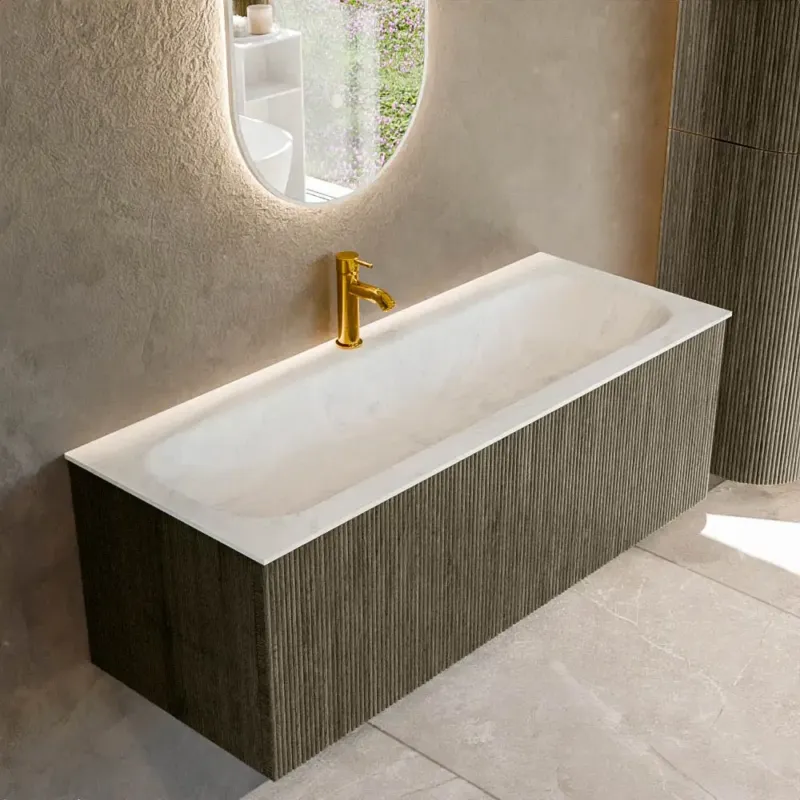 Betaalbaar Mondiaz Kurve-dlux 120cm badmeubel shadow met 1 lade en wastafel big large midden 1 kraangat opalo