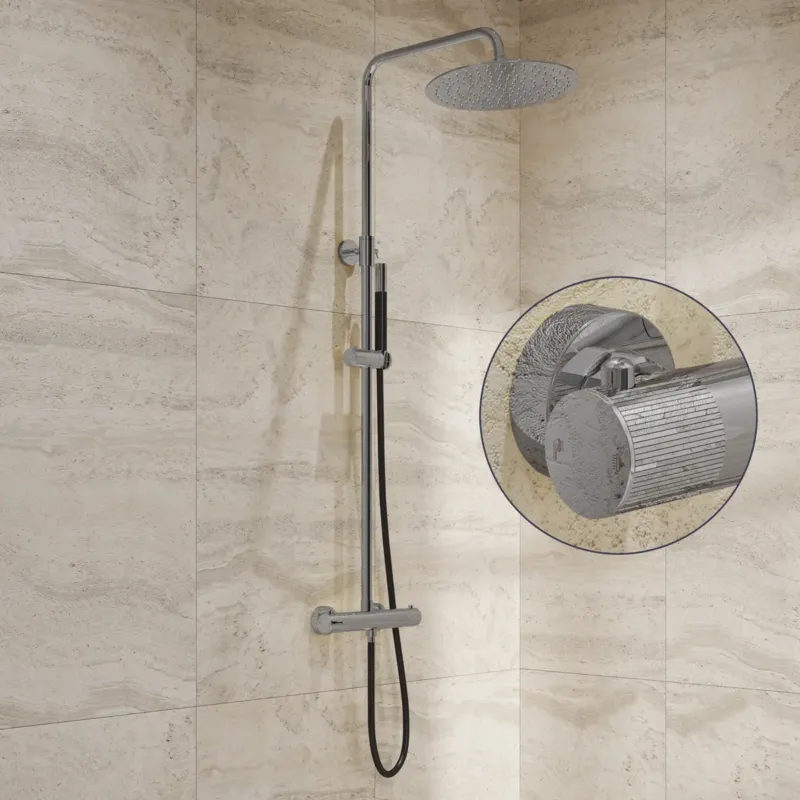 Actieprijs Saniclear Talpa Stripes Pro opbouw regendouche chroom met 20cm hoofddouche