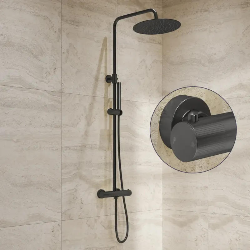 Saniclear Iron Stripes opbouw regendouche verouderd ijzer / gunmetal met 30cm hoofddouche Rechtstreeks Van De Fabrikant
