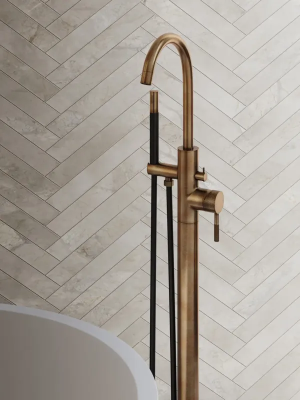 Fabrieksprijs Saniclear Antique Curved Pro vrijstaande badkraan verouderd messing