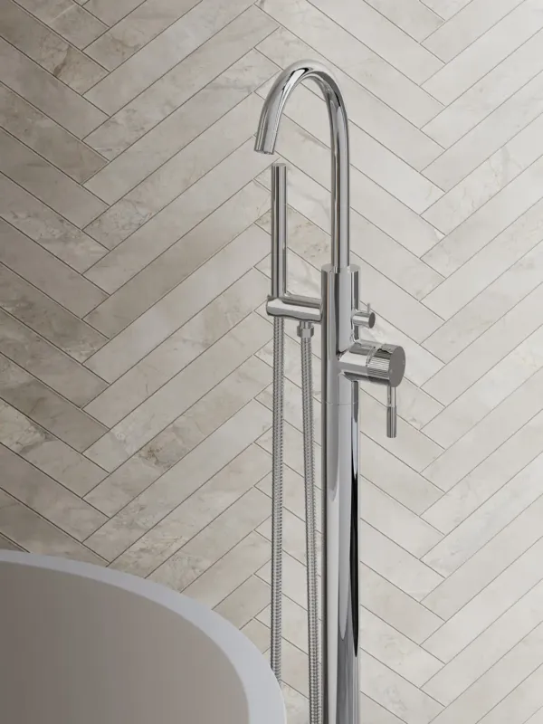 Saniclear Talpa Stripes vrijstaande badkraan chroom Weekendaanbieding