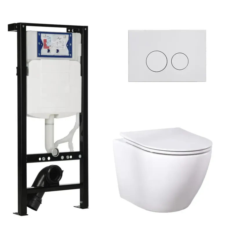 Favoriet Geberit UP320 met Plieger frame toiletset met Saniclear Itsie randloos toilet wit mat en softclose zitting