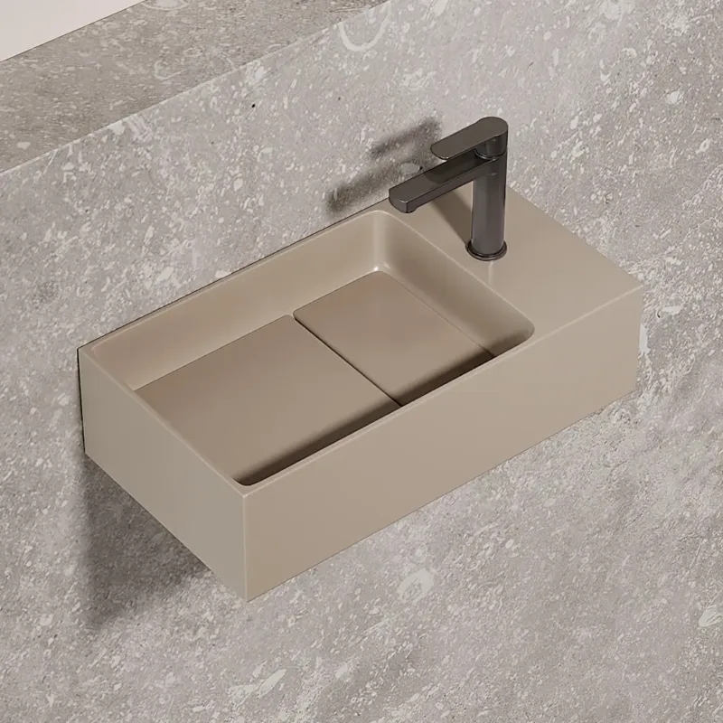 Saniclear Itsie fontein licht ivoor met kraangat rechts 39x22x10cm Superprijs