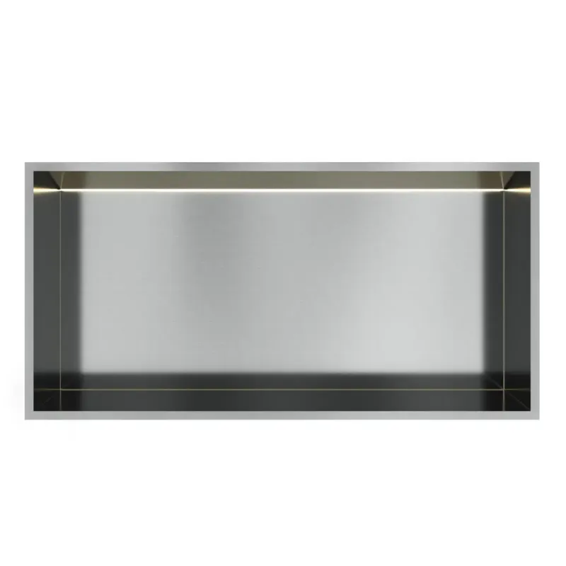 Speciale Aanbieding Hotbath &More inbouwnis met verlichting 30x60x10cm RVS