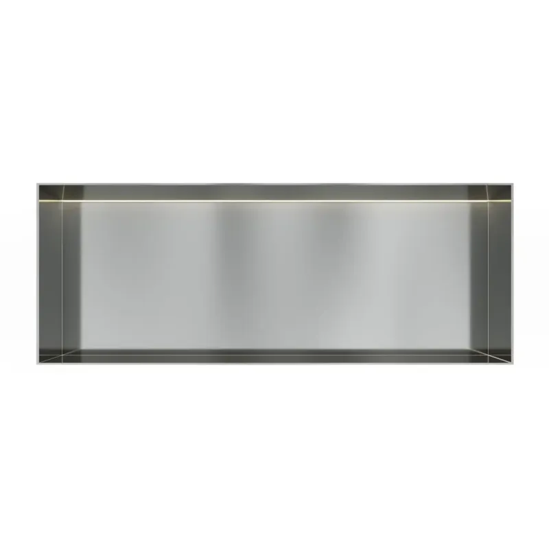 Beperkte Voorraad Hotbath &More frameless inbouwnis met verlichting 30x80x10cm RVS