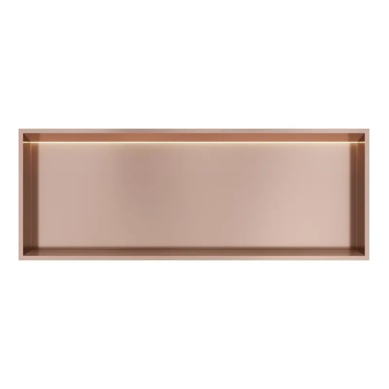 Hotbath &More inbouwnis met verlichting 30x80x10cm geborsteld koper PVD Nu Kopen