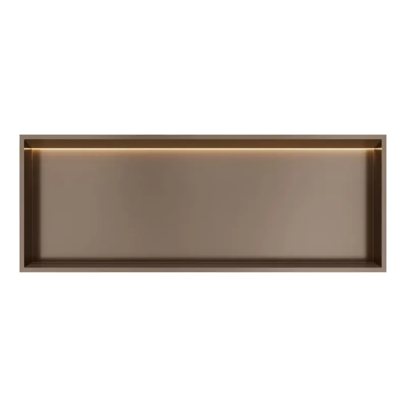 Superprijs Hotbath &More inbouwnis met verlichting 30x80x10cm tuscan bronze