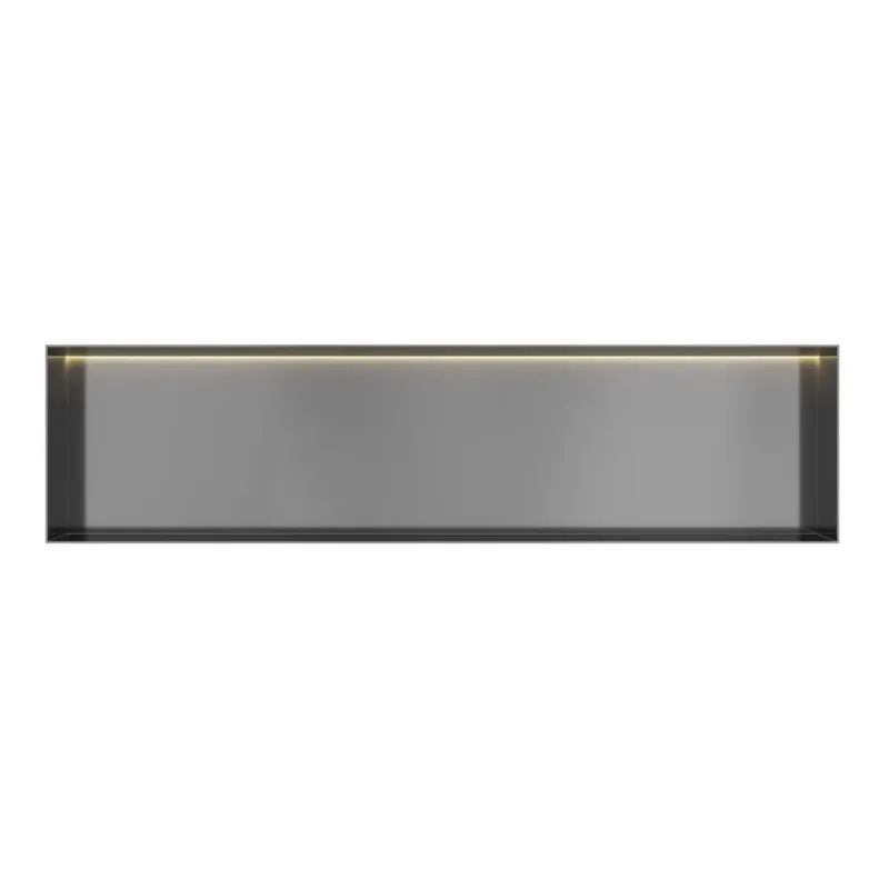 Korting Hotbath &More frameless inbouwnis met verlichting 30x120x10cm geborsteld gunmetal PVD