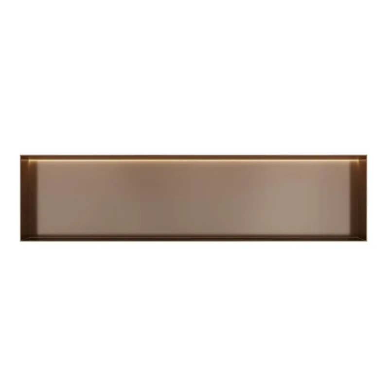 Hotbath &More frameless inbouwnis met verlichting 30x120x10cm tuscan bronze Koop Online